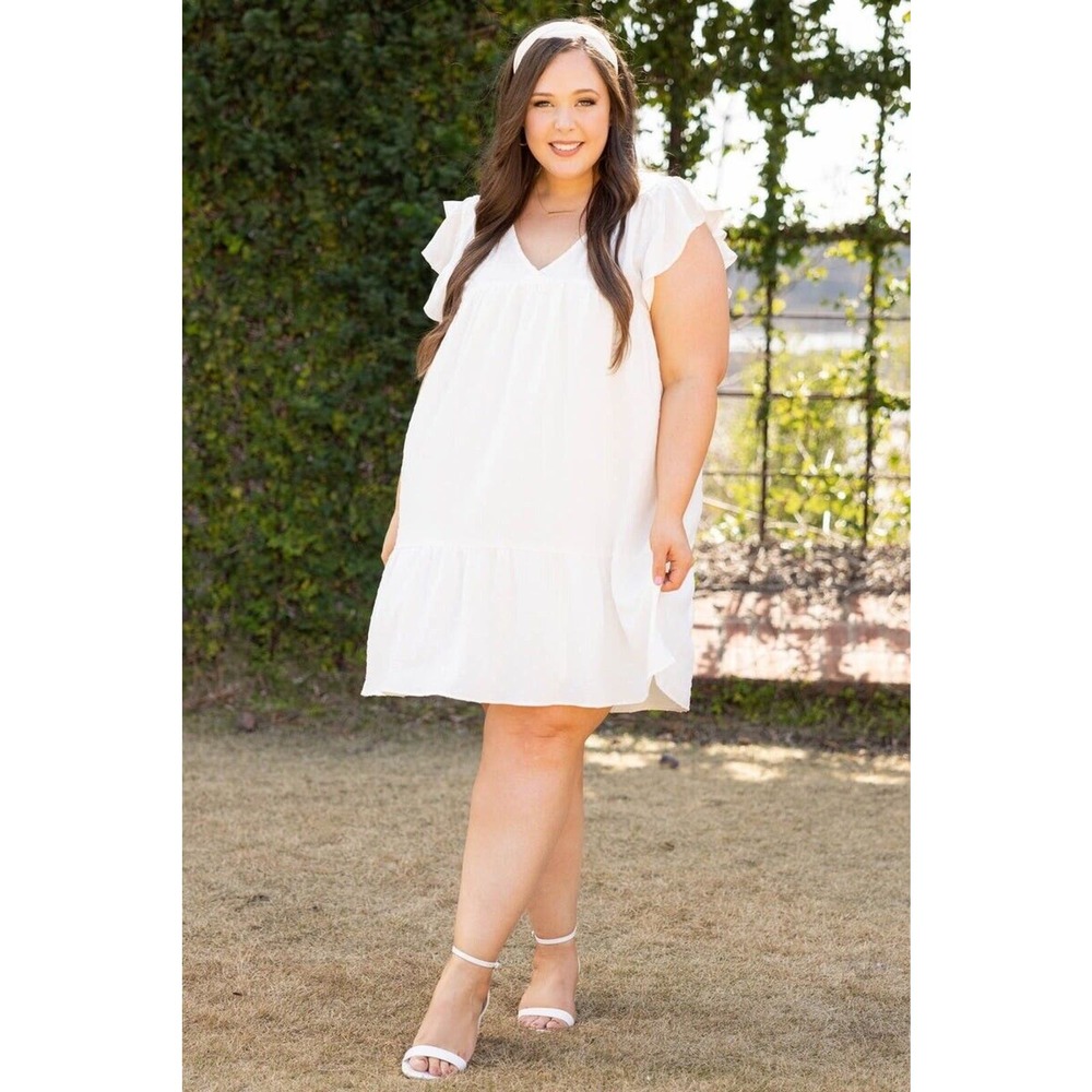 Chic Soul Sweet Honey Bee Dress White Swiss Dot Size 2xl